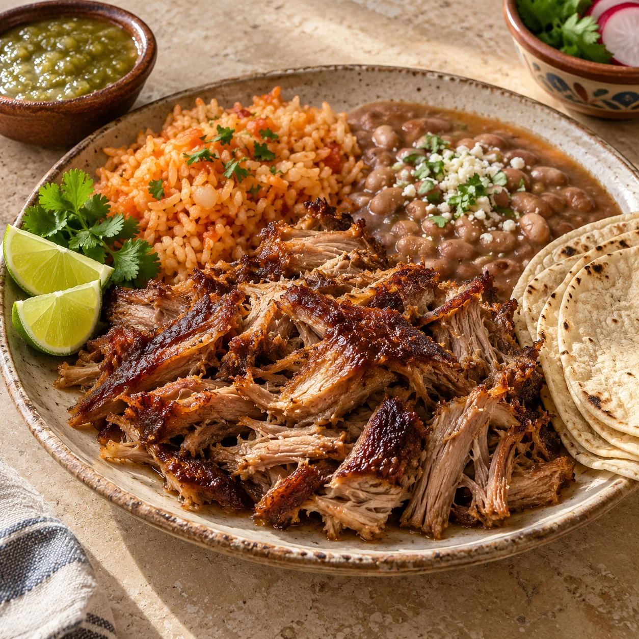 Carnitas plate — menu illustration
