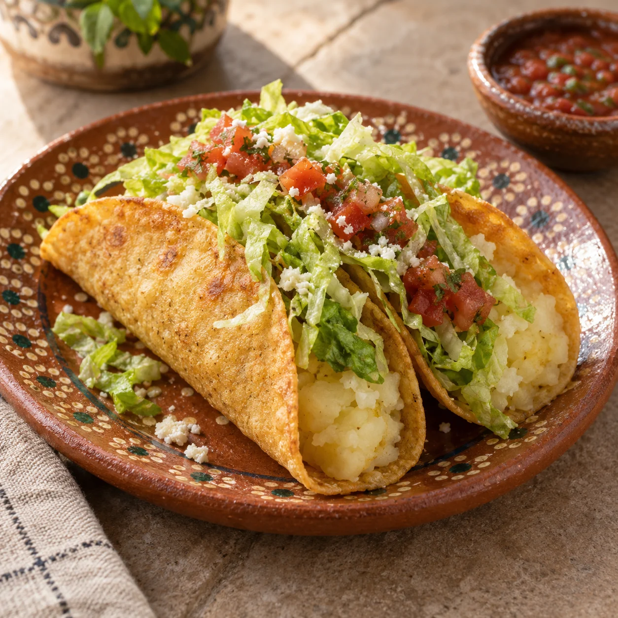 Tacos de papa — menu illustration